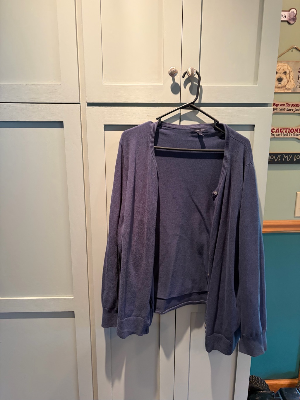 Lands' End Women's Navy Blue Open Cardigan